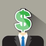 Person Head Money Flat Icon  Illustration Eps 10 Stock Photo