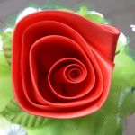 Red Rose And Petal On Top View Stock Photo