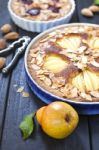 Pear And Plum Frangipane Tarts Stock Photo