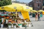 Main Market Square In Krakow Stock Photo