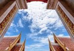 Sky Background On Thai Style Buildings Stock Photo