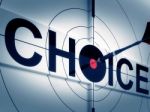 Target Choice Shows Two-way Path Decision Stock Photo