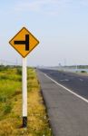 Traffic Warning Sign Stock Photo