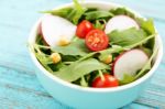 Vegetable Salad In Bowl Stock Photo