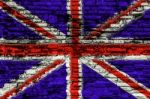 Uk Flag On Old Brick Wall Stock Photo