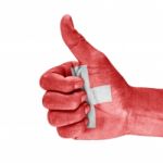 Flag Of Switzerland and thumb up Stock Photo