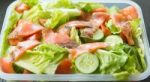 Freshness Slice Smoked Salmon Salad Stock Photo