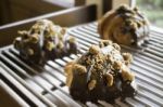 Fresh Baked Chocolate Croissant For Sale Stock Photo