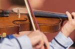 Boy Plays Violin Stock Photo