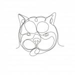 French Bulldog Head Continuous Line Stock Photo