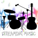 Streaming Music Represents Sound Acoustic And Broadcasting Stock Photo