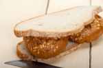 Organic Bread Over Rustic Table Stock Photo