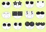 Linear Cute Faces Emoji Stock Photo