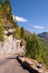 Going To The Sun Road In Glacier National Park Montana Stock Photo