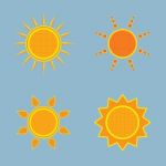 Sun Icon Set Stock Photo