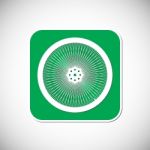 Bicycle Wheel Icon. Green Square Frame.  Illustration Stock Photo