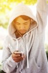 Man Using Smartphones  Stock Photo