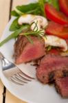 Beef Filet Mignon Grilled With Vegetables Stock Photo