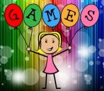 Games Balloons Represents Young Woman And Bunch Stock Photo