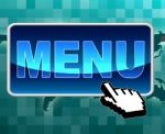 Online Menu Represents World Wide Web And Button Stock Photo