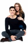 Studio Shot Of Romantic Young Couple Stock Photo