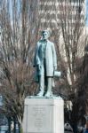 Lincoln Statue In Downtown Spokane Wa Stock Photo