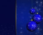 Three Blue Christmas Balls Stock Photo