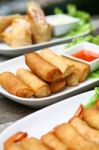 Spring Rolls Food  Stock Photo