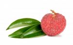 Lychee Or Litchi Isolated On The White Background Stock Photo