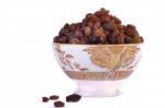 Bowl Of Raisins Stock Photo