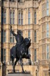 Richard I Statue Outside The Houses Of Parliament Stock Photo