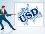 Usd Currency Means United States Dollar And Currencies Stock Photo