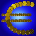 Coins Euro Symbol Shows European Sales Stock Photo