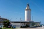 View Of The Lighthouse In Malaga Stock Photo