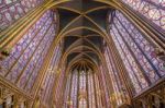 Beautiful Interior Of The Sainte Chapelle In Paris Stock Photo