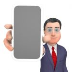 Smartphone Character Shows World Wide Web And Business 3d Render Stock Photo