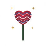 Heart Love Lollipop Sweet Food Flat Design Icon  Illustrat Stock Photo