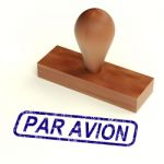 Par Avion Rubber Stamp Stock Photo