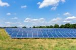 Field With Lots Of Solar Collectors Stock Photo