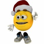 Emotiguy With Santa Claus Hat Stock Photo