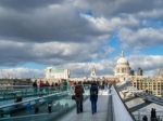 Millennium Bridge And St Pauls Cathedral Stock Photo