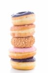 Stacked Donut On White Stock Photo