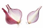 Shallots Still Life White Background Stock Photo