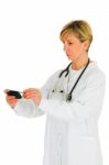 Doctor With Mobile Stock Photo