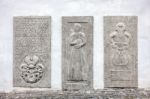 Statues Outside St Vitus Cathedral In Krumlov Stock Photo