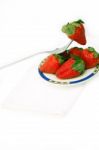 Fresh Strawberries Dish Over White Stock Photo