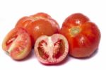 Tomatoes On White Stock Photo