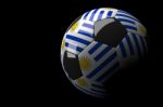 Uruguay Soccer Ball Isolated Dark Background Stock Photo