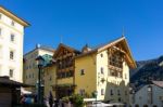 View Of The Adler Building In Ortisei Stock Photo