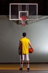 Basketball Player Play Bell Stock Photo